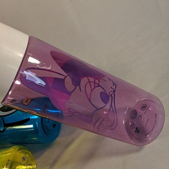 3 Disney Store Colorful Water Bottles Plastic BPA Free Pluto Donald Daisy Travel - Picture 10 of 13